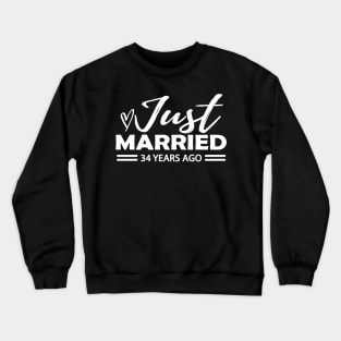 34th Wedding Anniversary - 34 years anniversary Crewneck Sweatshirt